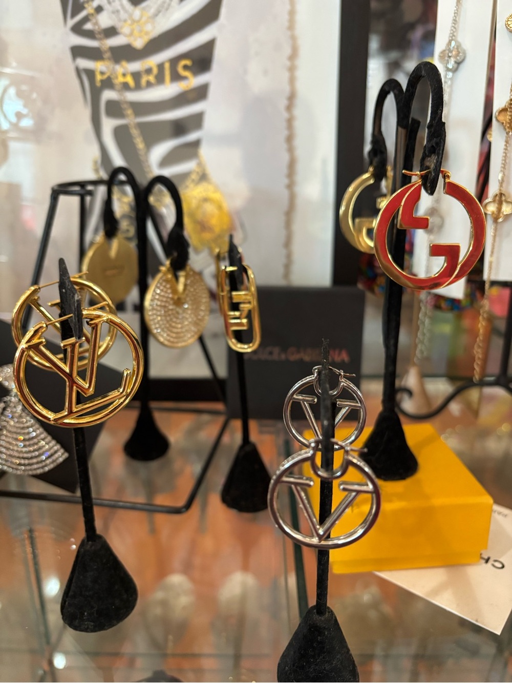 Gold and Silver Fashion Double Circle Drop Earrings